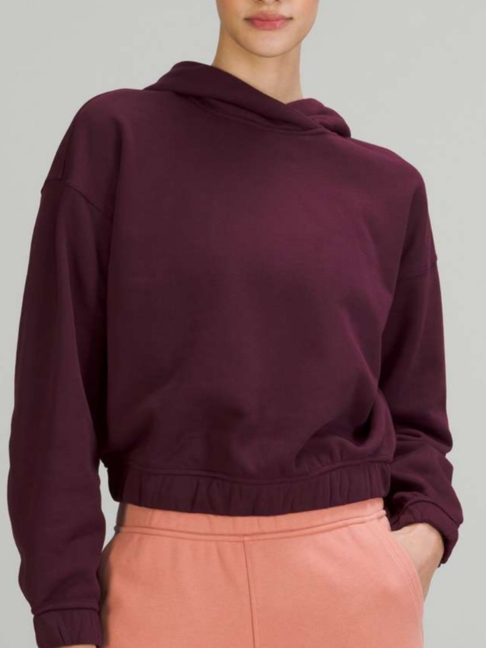 Lululemon Relaxed Cropped Hoodie in Cassis Size 10